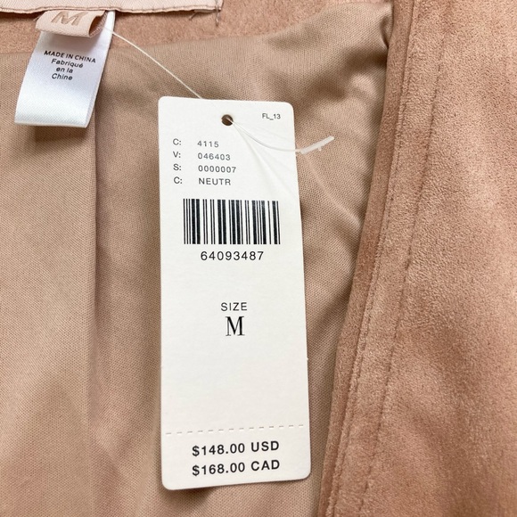 Hutch Anthropologie Jacket Draped Faux Suede Neutral Size Medium, NWT - Picture 12 of 16